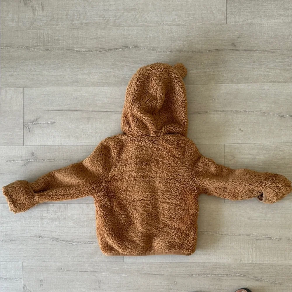 The North Face Toddler Sherpa Hoodie 18-24M | Tan Fuzzy Bear Zip Jacket 🧸